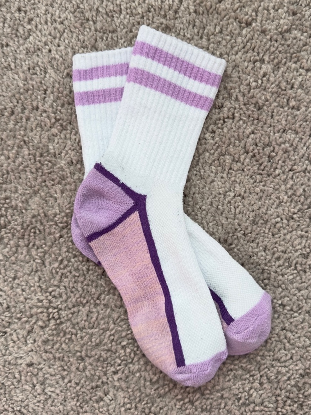 T.J.Maxx White Socks with Pink and Purple Accents